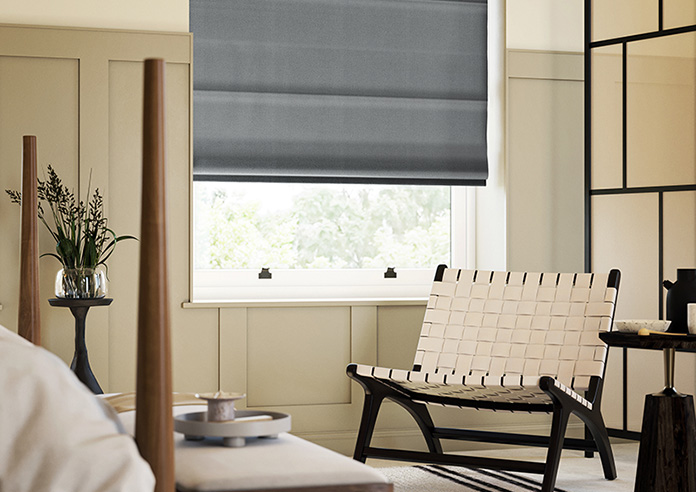 Roslin (Blackout), Dark Grey - Motorised Roman Blind - Image 5